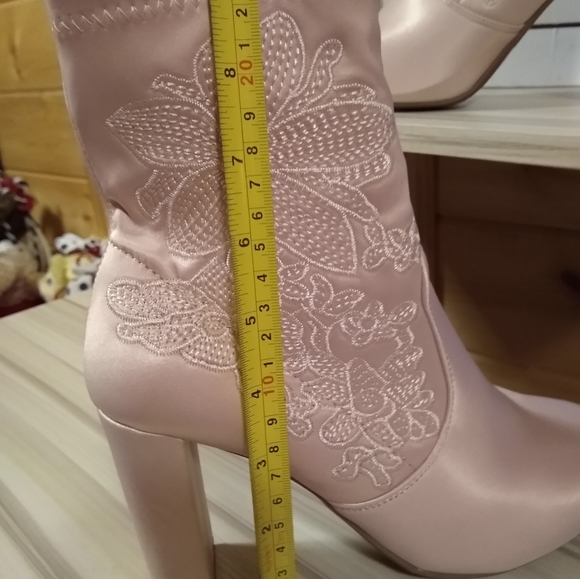 Pink Satin Cupid Boots - Picture 11 of 16